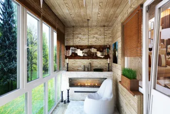 Интерьер балкона с панорамными окнами в современном стиле смотреть на Basicdecor