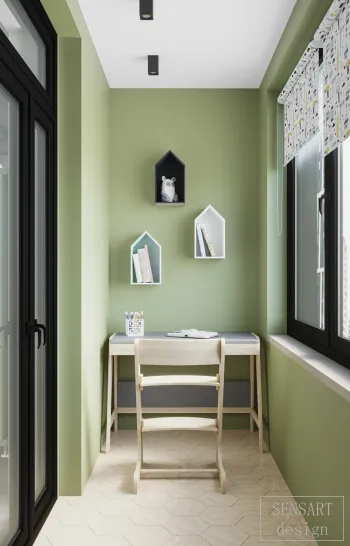 Интерьер c рабочим местом в современном стиле смотреть на Basicdecor