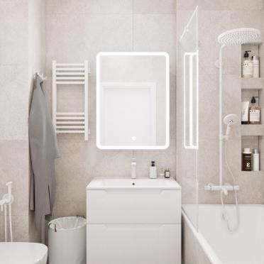 Интерьер ванной с зеркалом на двери  смотреть на Basicdecor
