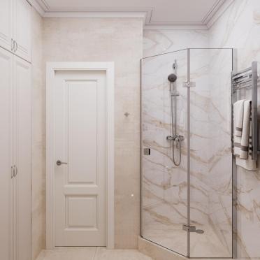 Интерьер ванной с душевой из плитки  смотреть на Basicdecor