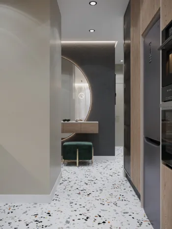 Интерьер с проходной в современном стиле смотреть на Basicdecor