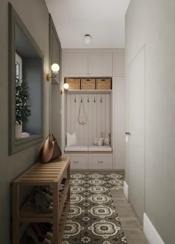 Интерьер прихожей с проходной  смотреть на Basicdecor