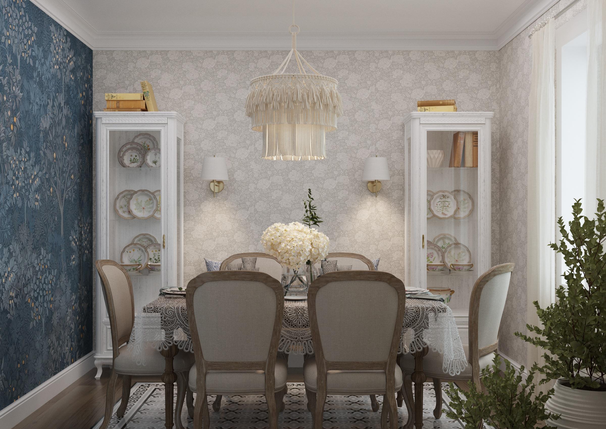 Интерьер столовой, проект «Русская усадьба» Интерьер столовой смотреть на Basicdecor