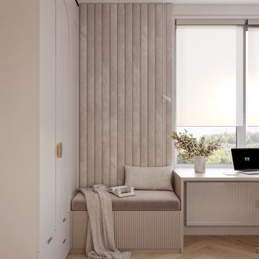 Интерьер спальни с жалюзи  смотреть на Basicdecor