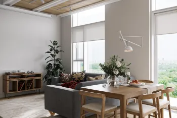 Интерьер гостиной с жалюзи  смотреть на Basicdecor