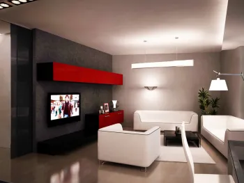 Интерьер гостиной c подсветкой в современном стиле смотреть на Basicdecor