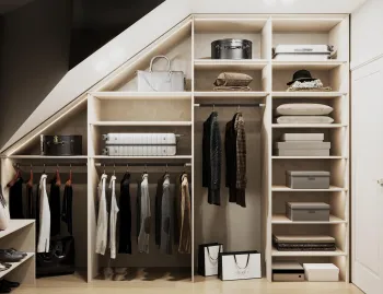 Интерьер гардеробной с гардеробной  смотреть на Basicdecor