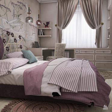 Интерьер спальни c рабочим местом  смотреть на Basicdecor