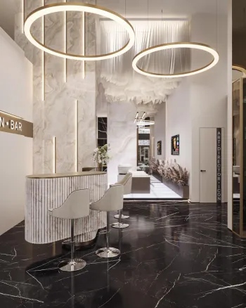 Интерьер кухни с ресепшном  смотреть на Basicdecor