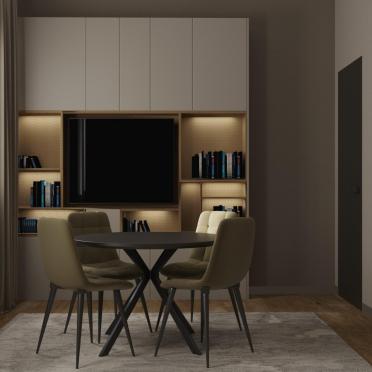 Интерьер гостиной с нишей с подсветкой и с подсветкой  смотреть на Basicdecor
