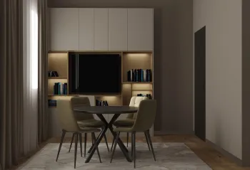 Интерьер гостиной с нишей с подсветкой и с подсветкой  смотреть на Basicdecor