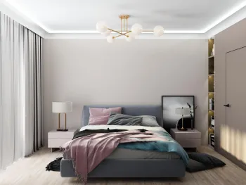 Интерьер спальни cветильниками над кроватью  смотреть на Basicdecor