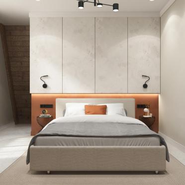 Интерьер спальни cветильниками над кроватью  смотреть на Basicdecor