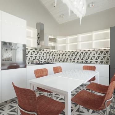 Интерьер кухни с угловой кухней в современном стиле смотреть на Basicdecor