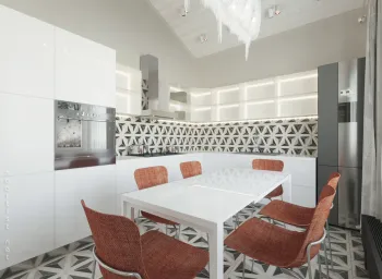 Интерьер кухни с угловой кухней в современном стиле смотреть на Basicdecor