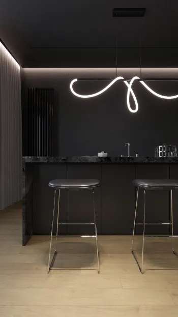 Интерьер кухни c подсветкой  смотреть на Basicdecor