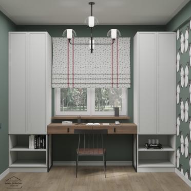 Интерьер кабинета с жалюзи  смотреть на Basicdecor