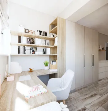 Интерьер детской c рабочим местом и с рабочим местом угловым  смотреть на Basicdecor