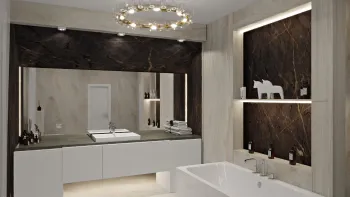Интерьер ванной c подсветкой  смотреть на Basicdecor
