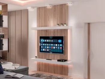Интерьер гостиной c подсветкой  смотреть на Basicdecor