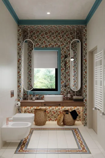 Интерьер ванной с жалюзи  смотреть на Basicdecor