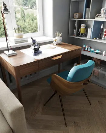 Интерьер c рабочим местом в ретро смотреть на Basicdecor