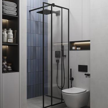 Интерьер ванной с душевой из плитки  смотреть на Basicdecor