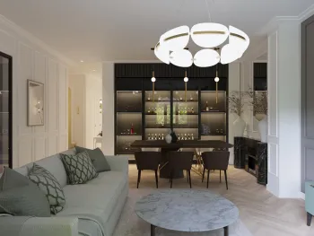 Интерьер cветильниками над столом  смотреть на Basicdecor