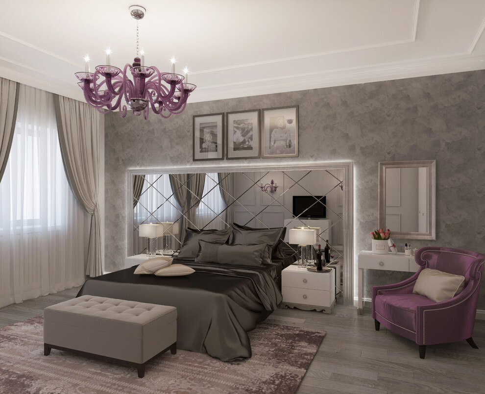 Интерьер спальни в современном стиле и готике