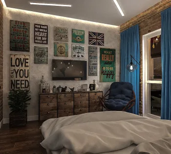 Интерьер спальни cветильниками над кроватью и с подсветкой  смотреть на Basicdecor