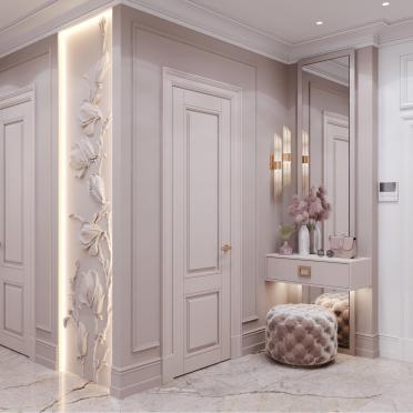 Интерьер прихожей с нишей с подсветкой и с подсветкой  смотреть на Basicdecor