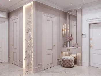 Интерьер прихожей с нишей с подсветкой и с подсветкой  смотреть на Basicdecor