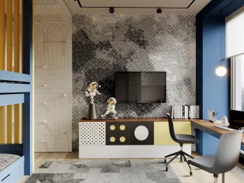 Интерьер детской c рабочим местом  смотреть на Basicdecor
