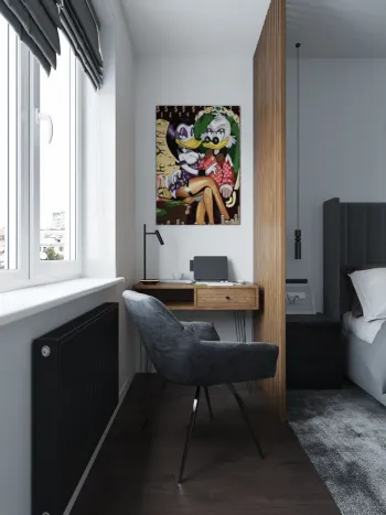 Интерьер c рабочим местом в современном стиле смотреть на Basicdecor