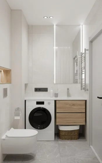 Интерьер ванной с постирочной  смотреть на Basicdecor