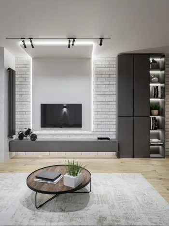 Интерьер гостиной в стиле лофт смотреть на Basicdecor
