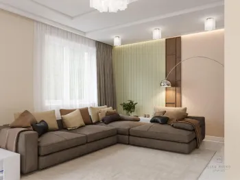 Интерьер гостиной c подсветкой  смотреть на Basicdecor