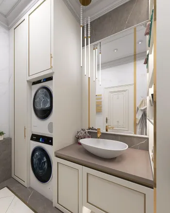 Интерьер ванной с постирочной  смотреть на Basicdecor