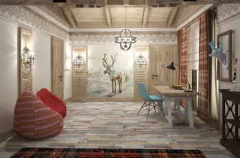 Интерьер кабинета c рабочим местом  смотреть на Basicdecor