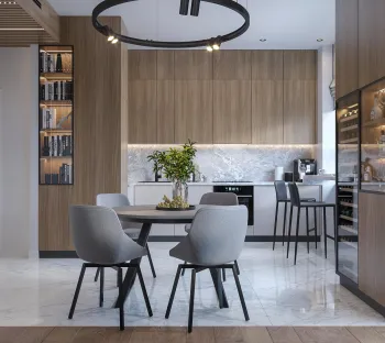 Интерьер кухни c обеденной зоной  смотреть на Basicdecor