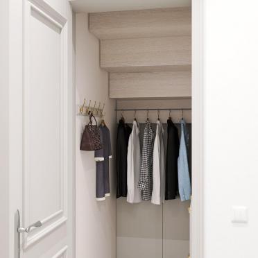 Интерьер гардеробной с хранением верхней одежды  смотреть на Basicdecor