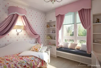 Интерьер детской с для девочки в классическом стиле смотреть на Basicdecor