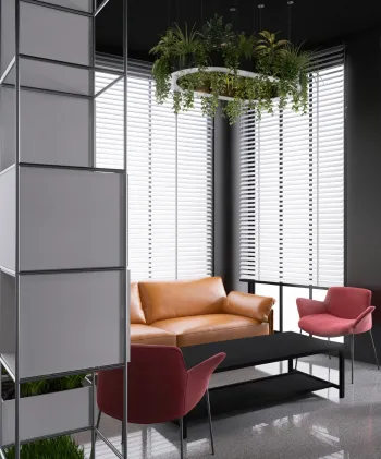 Интерьер с жалюзи и дверными жалюзи  смотреть на Basicdecor
