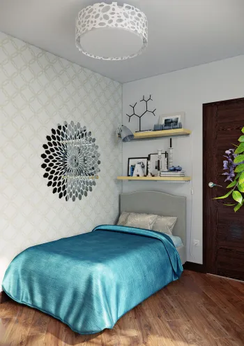 Интерьер детской cветильниками над кроватью  смотреть на Basicdecor