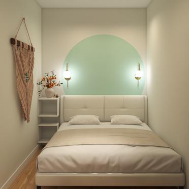 Интерьер спальни cветильниками над кроватью  смотреть на Basicdecor
