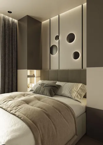 Интерьер спальни cветильниками над кроватью  смотреть на Basicdecor