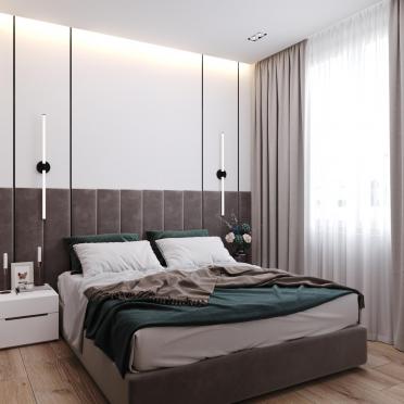 Интерьер спальни cветильниками над кроватью  смотреть на Basicdecor