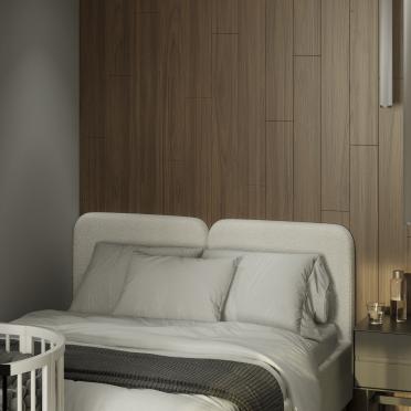 Интерьер спальни cветильниками над кроватью  смотреть на Basicdecor