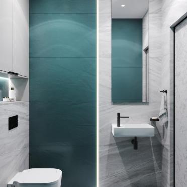 Интерьер ванной cовмещенным санузлом  смотреть на Basicdecor