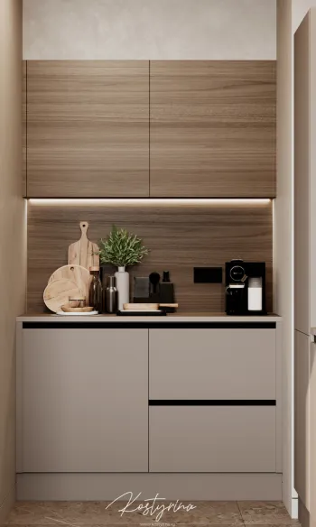 Интерьер кухни с нишей с подсветкой и с подсветкой  смотреть на Basicdecor